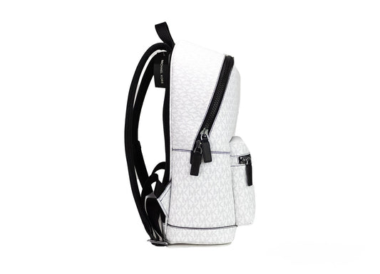 Cooper Large Bright White Signature PVC Shoulder Backpack Bookbag