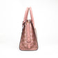 Avril Small Rose Leather Suede Top Zip Satchel Crossbody Handbag