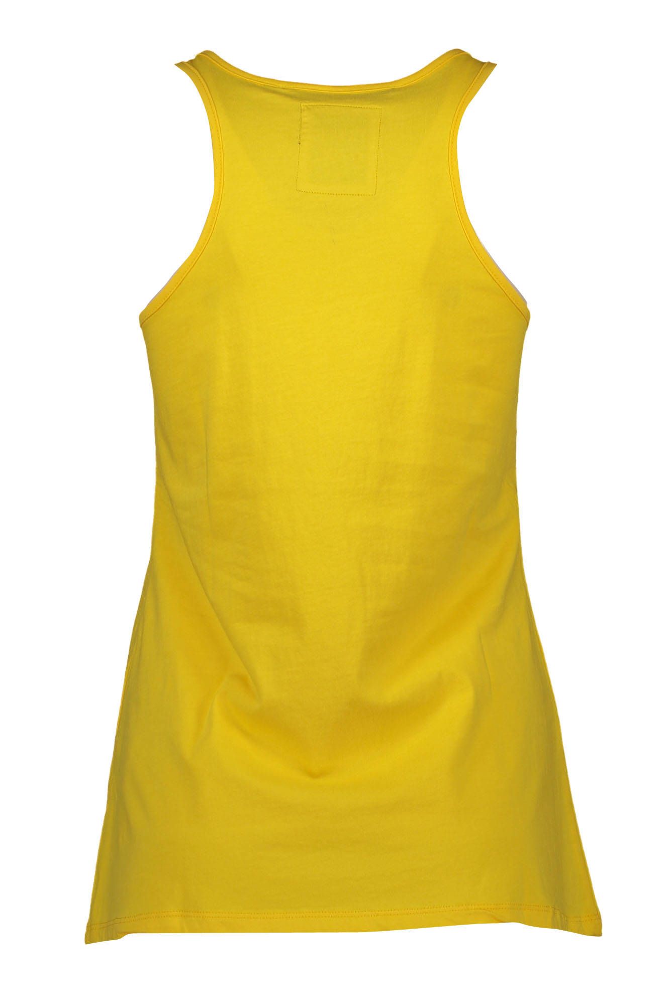 Chic Yellow Round Neck Tank Top with Logo