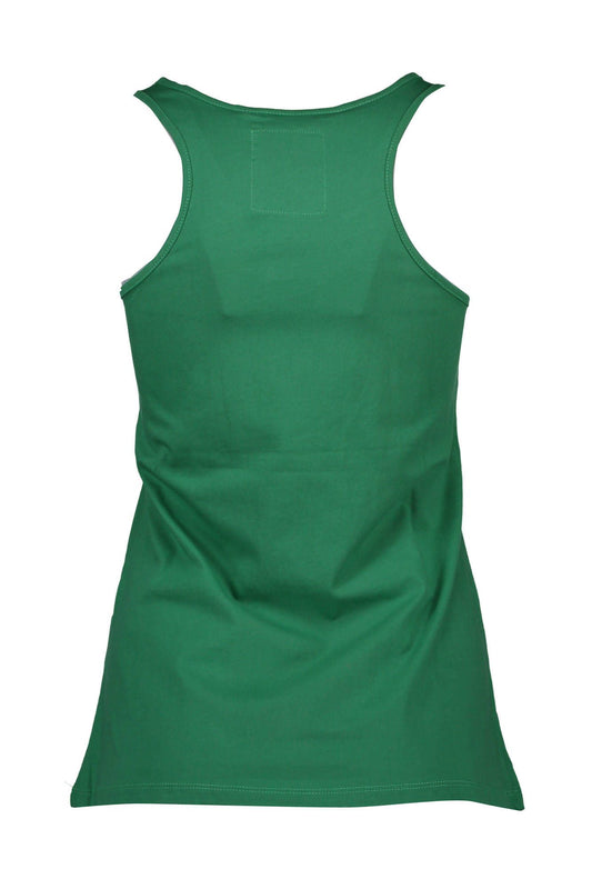 Chic Green Cotton Logo Tank Top