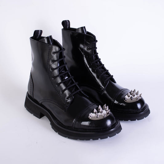 Studded Leather Combat Boots - Exquisite Craftsmanship