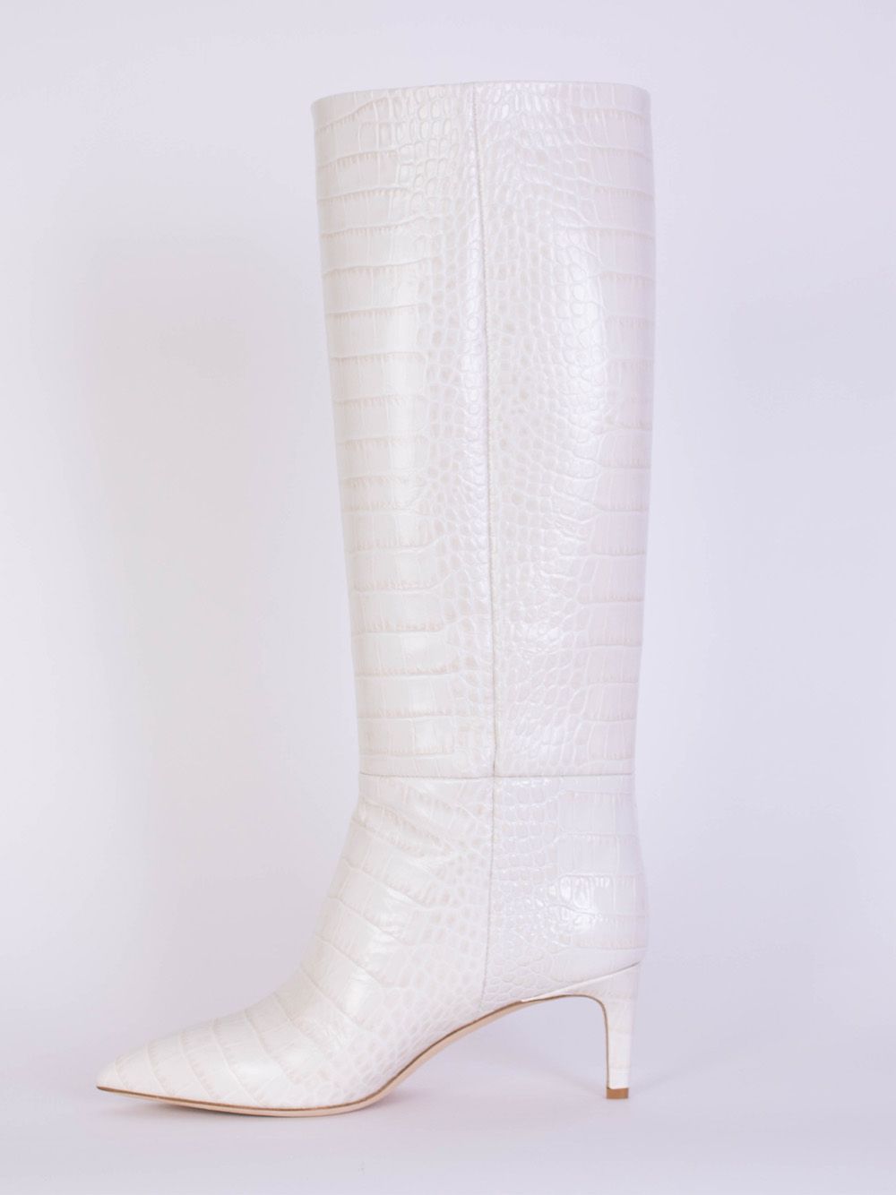 Ivory Knee-High Stiletto Boots