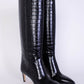 Charcoal High Stiletto Knee-High Boots