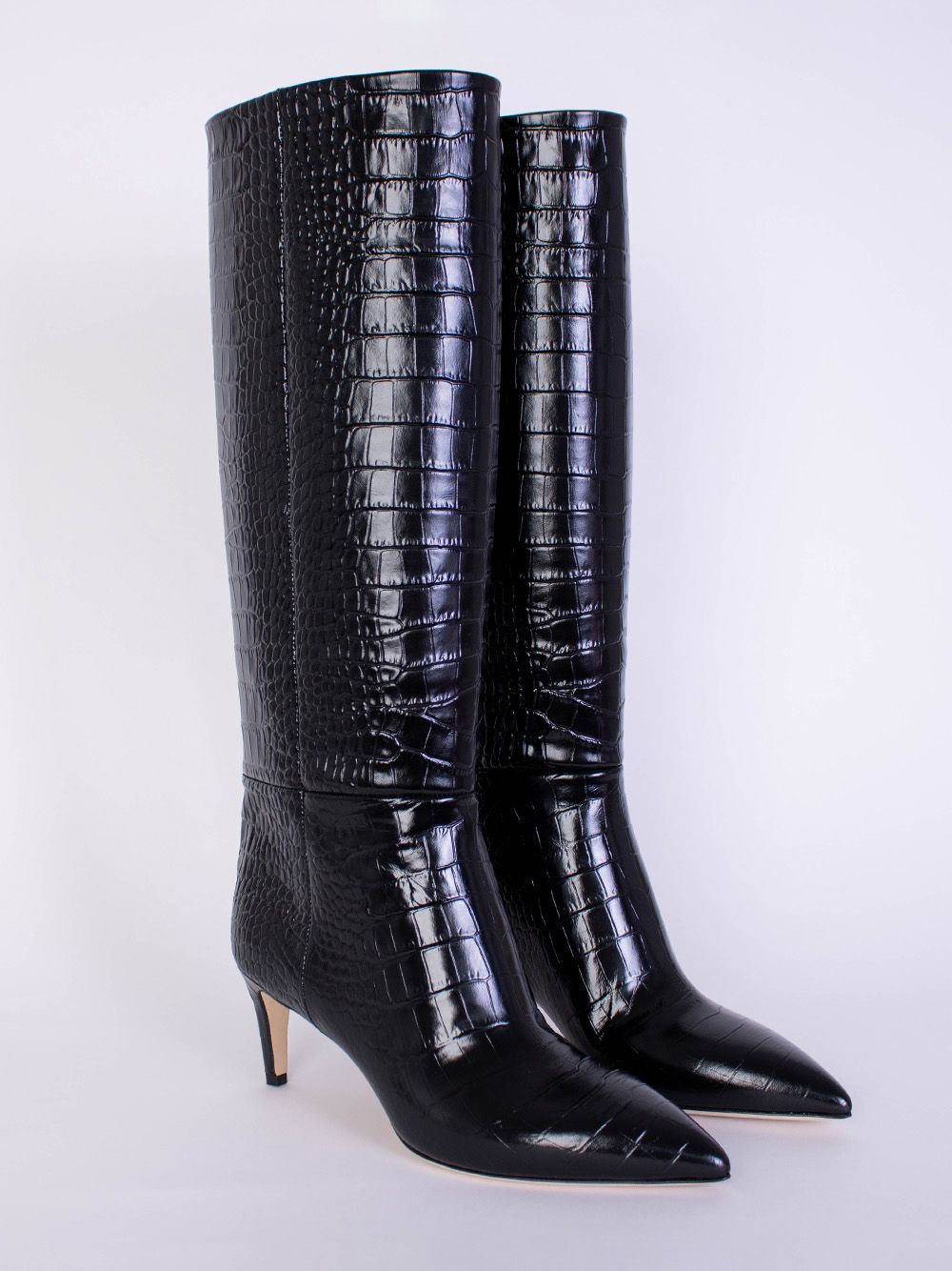 Charcoal High Stiletto Knee-High Boots