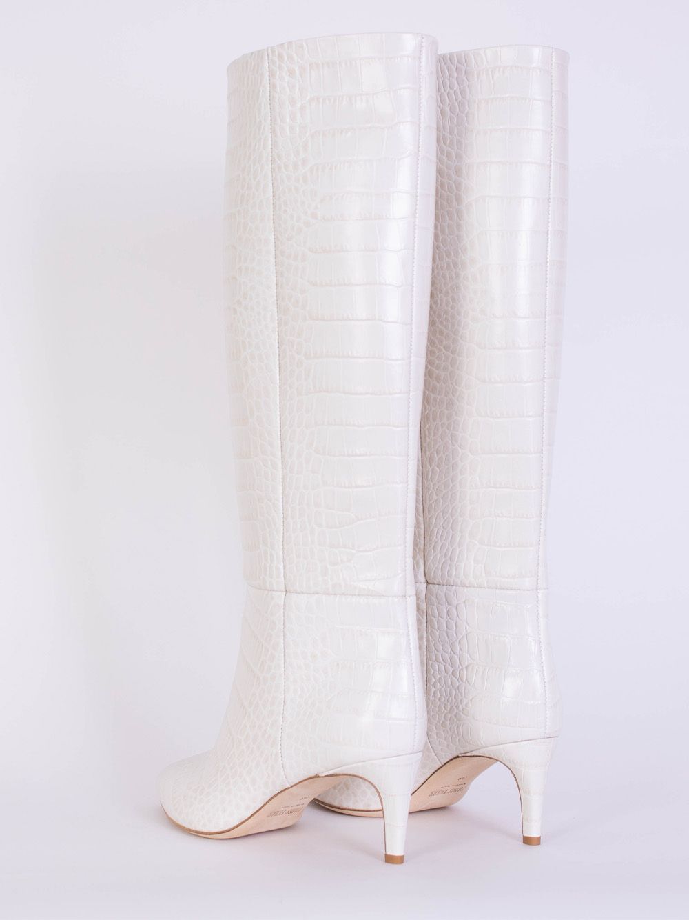 Ivory Knee-High Stiletto Boots