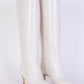 Ivory Knee-High Stiletto Boots