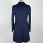 Elegant Blue Virgin Wool Martingale Coat