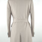 Elegant Virgin Wool Gray Belted Jacket