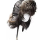 Elegant Gray Fox Fur Logo Hat