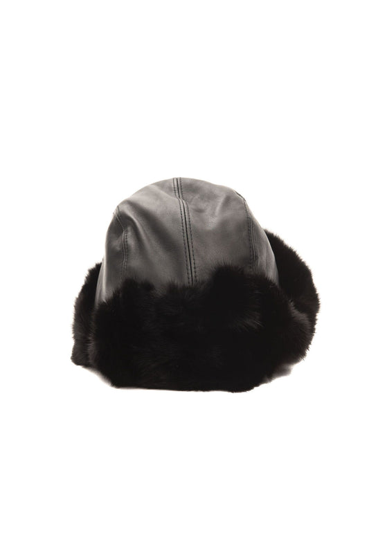 Elegant Sable Fur and Leather Hat