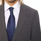 Elegant Gray Wool Two-Button Designer Suit