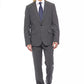 Elegant Gray Wool Two-Button Designer Suit