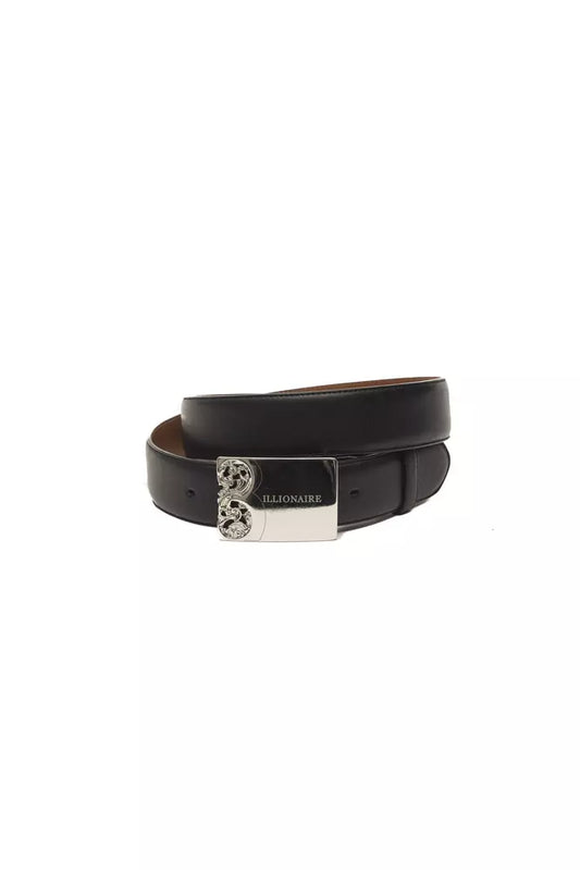 Elegant Black Leather Belt