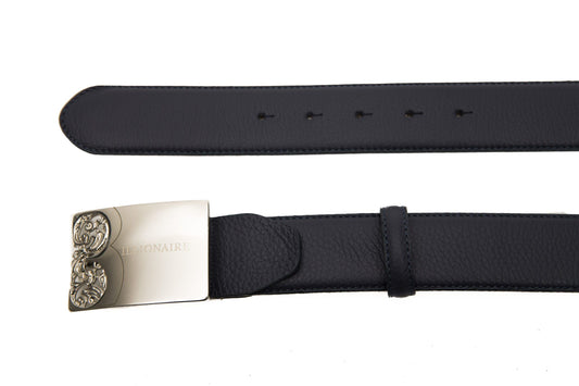 Elegant Italian Leather Belt in Royal Blue