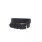 Elegant Blue Italian Leather Belt