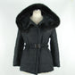 Velvety Black Cashmere Blend Coat with Fox Fur
