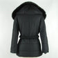 Velvety Black Cashmere Blend Coat with Fox Fur