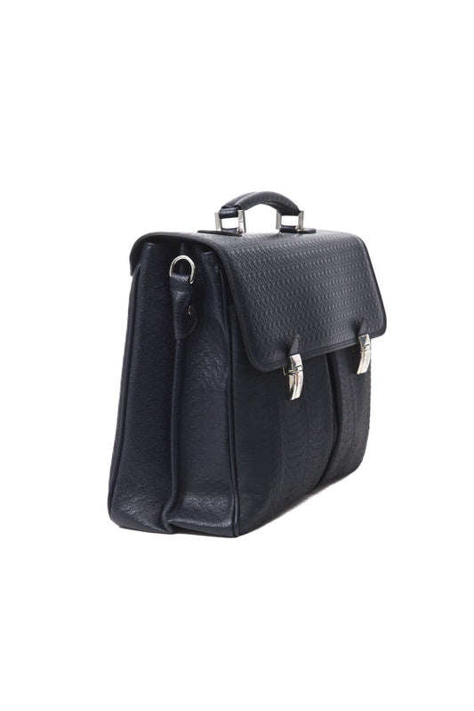 Blue Python Leather Executive Briefcase