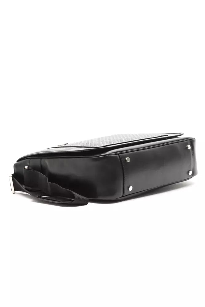 Elegant Leather Messenger Bag with Detachable Strap