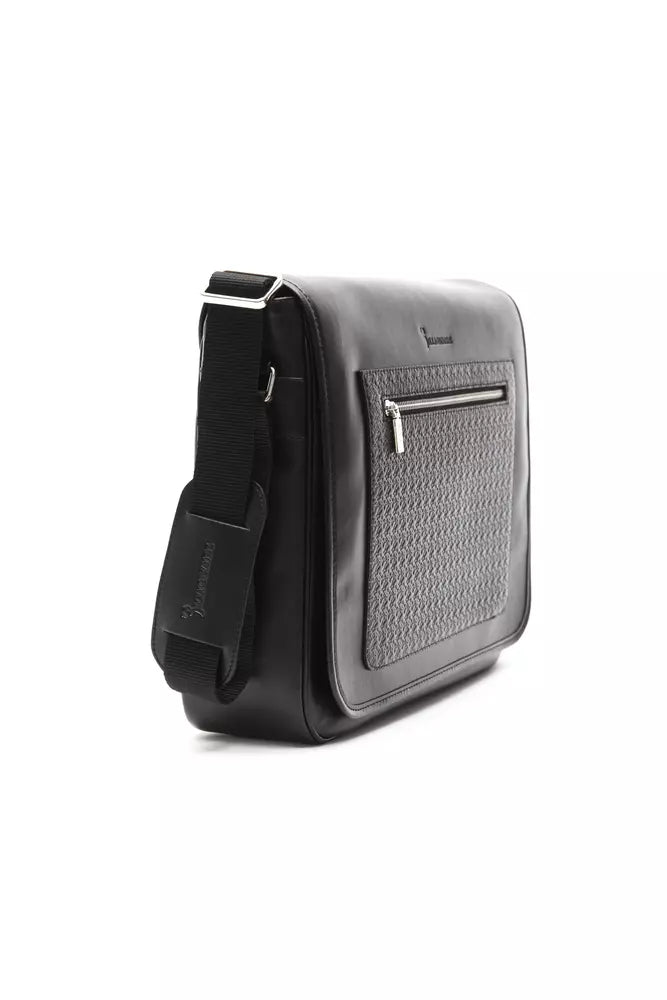 Elegant Leather Messenger Bag with Detachable Strap