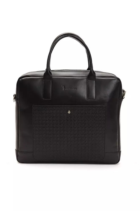 Elegant Black Leather Business Briefcase