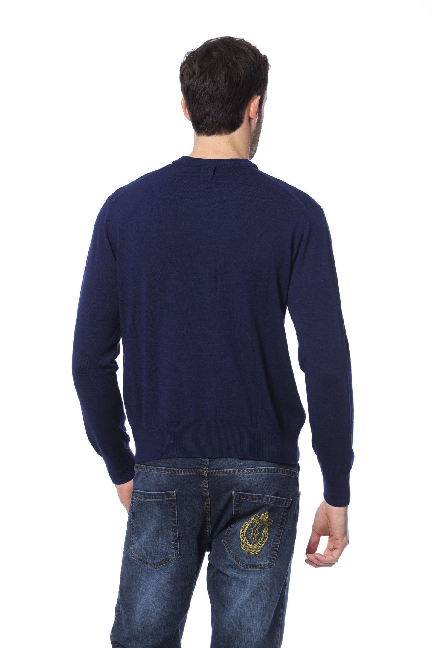 Elegant Embroidered Crew Neck Merino Sweater