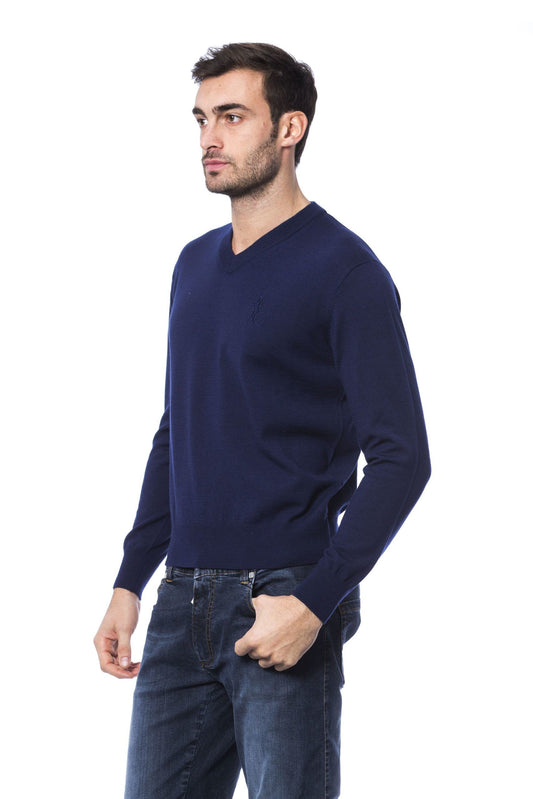 Elegant Embroidered Crew Neck Merino Sweater