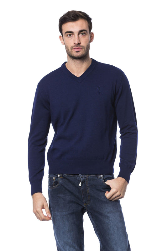 Elegant Embroidered Crew Neck Merino Sweater