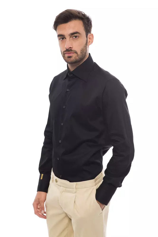 Elegant Monogram Embroidered Cotton Shirt