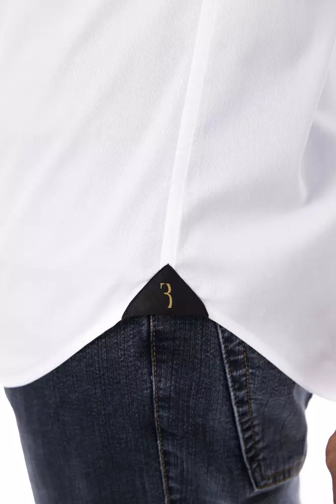 Elegant Monogram Embroidered Cotton Shirt