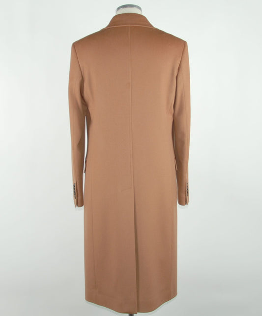 Elegant Virgin Wool Brown Jacket