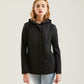 Sleek Black Polyester Jacket for the Modern Woman