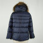 Chic Blue Polyamide Jacket with Detachable Fur