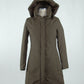 Elegant Brown Polygon Jacket with Hood