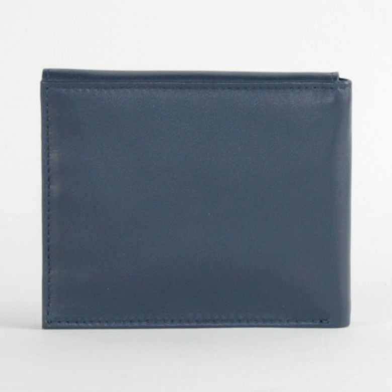 Navy Blue Calfskin Leather Wallet