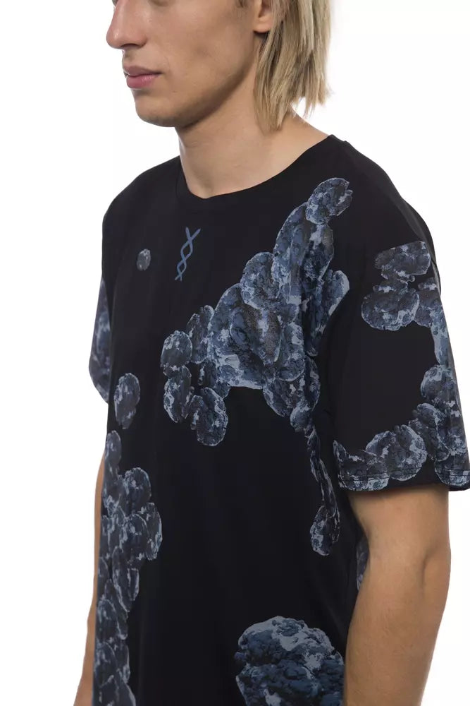Elegant Black Cotton Round Neck Tee