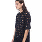 Sleek Black Perforated Cotton Tee