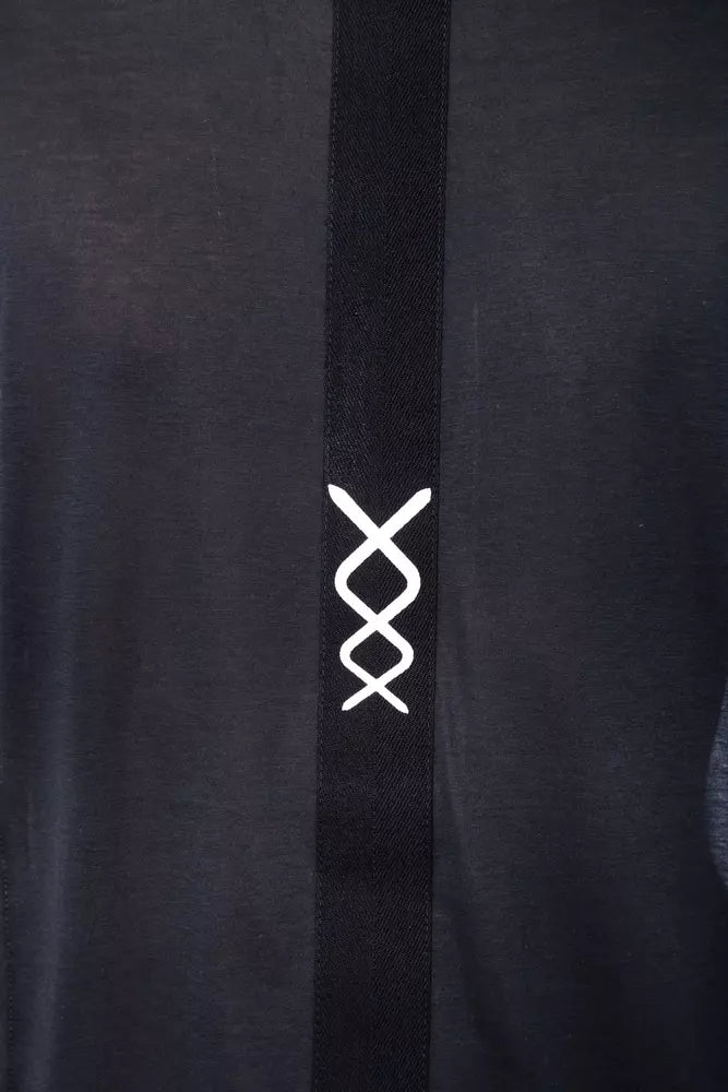 Elegant Oversized Logo Tee in Black