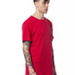 Elegant Red Round Neck Cotton Tee