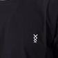 Sleek Black Cotton Tee with Artisanal Print