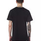 Sleek Black Cotton Tee with Artisanal Print