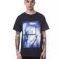Elegant Blue Cotton Tee with Chic Print