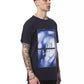 Elegant Blue Cotton Tee with Chic Print