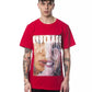 Elegant Red Round Neck Cotton Tee