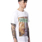 Elegant White Round Neck Printed Tee