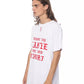 Elegant White Cotton Tee with Artistic Print