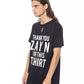 Elegant Black Round Neck Cotton Tee