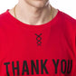 Elegant Red Round Neck Printed Tee