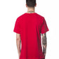 Elegant Red Round Neck Printed Tee