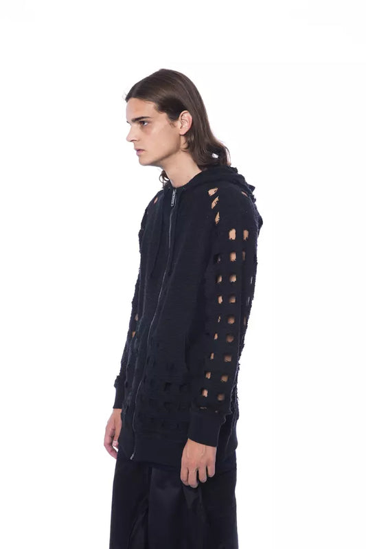 Chic Oversized Zip Hooded Fleece in Black